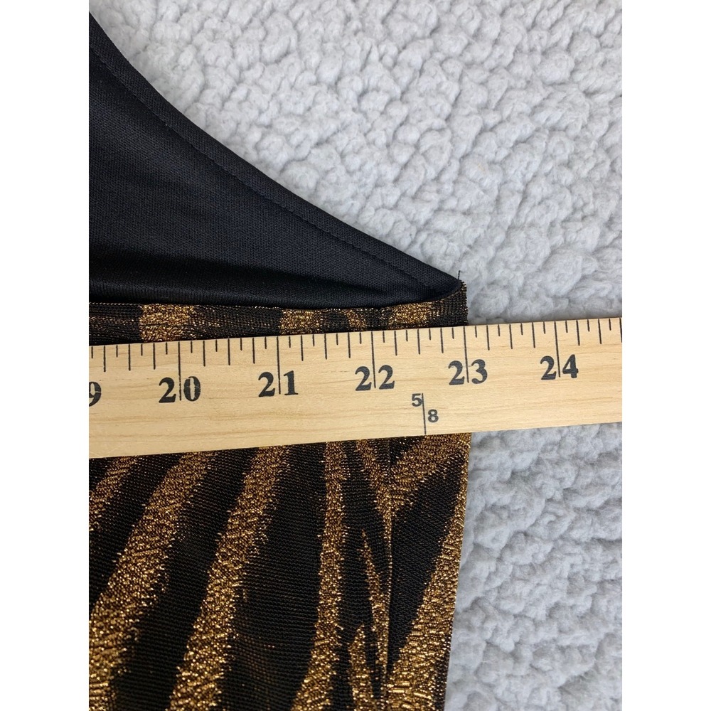 Derek Heart‎ Women's 3X Black Gold Zebra Print Sleeveless A-Line Dress NWT - Picture 8 of 9
